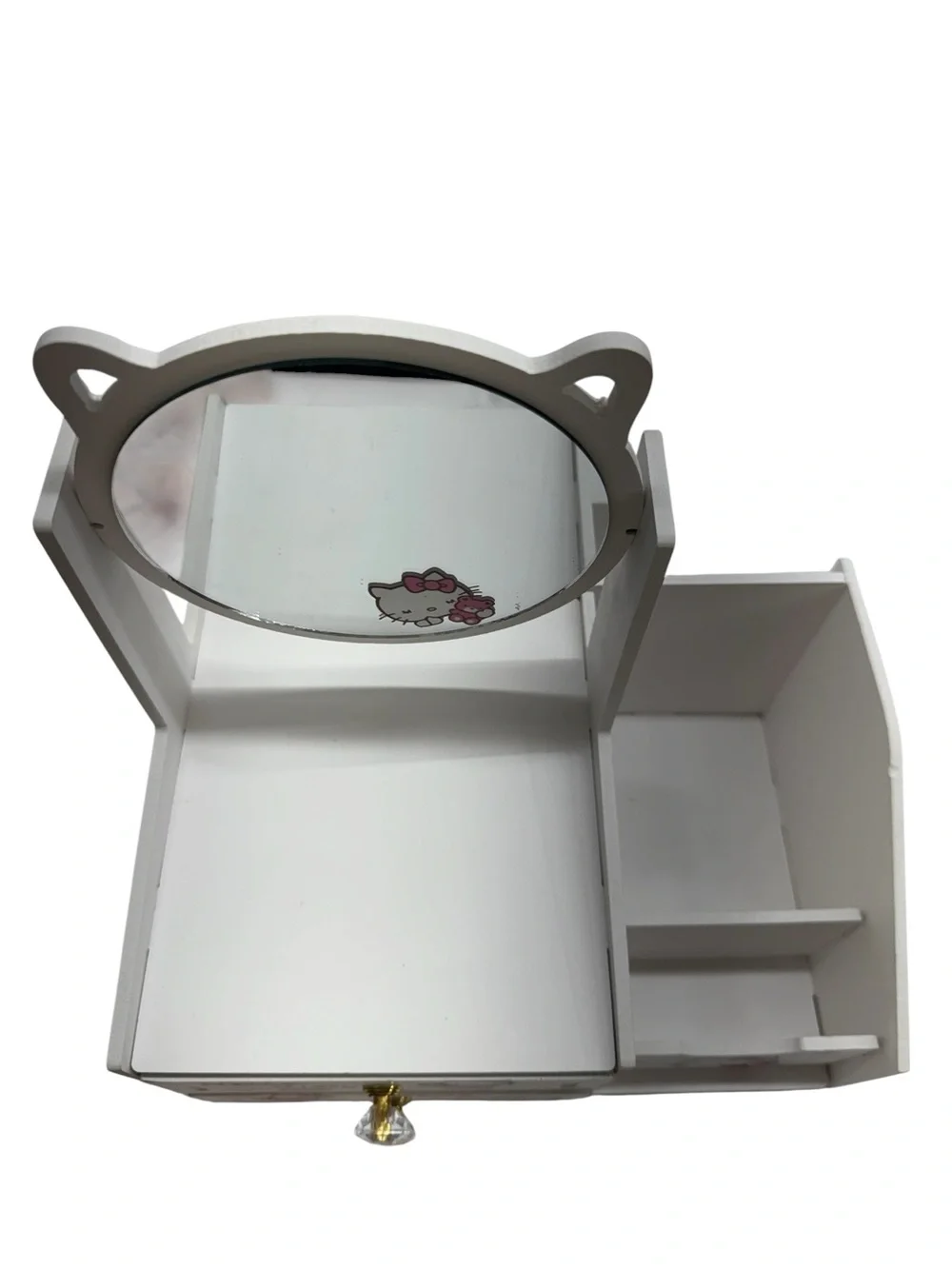 Hello Kitty White and Pink Jewelry Chest with Cat-Ear Mirror